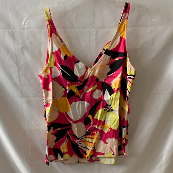 TED BAKER LONDON Thaliah Double Layer Effect Cami in Bright Pink Sz 2/4US - Picture 4 of 4